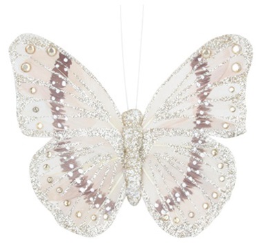 Butterfly on Clip 12 x 12 x 1,5 cm, Beige