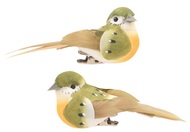 Bird on Clip 8 x 3 x 3 cm, 2 pcs,  Green