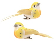 Bird on Clip 8 x 3 x 3 cm, 2 pcs, Yellow