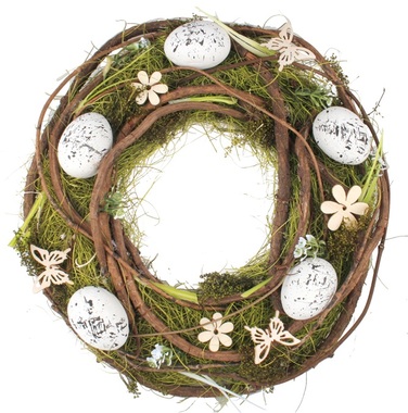 Wreath with Eggs and Green Grass 34 x 34 x 9 cm