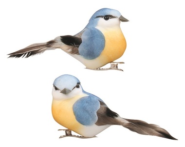 Birds on Clip Blue and Yellow 10 x 4,5 x 3,5 cm, 2 Pcs