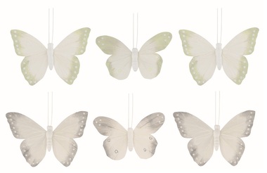 Csillámos pillangók klipszel 9,5 x 9 x 2 cm, 6 db zacskóban