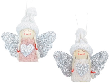 Függő angyal ezüst szárnyakkal 7,5 cm