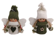 Angel in green-white for hanging 7.5 cm
