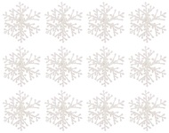 4601 Vločky b&iacute;l&eacute; jemn&eacute; s glitry 12ks, 5,5cm-2