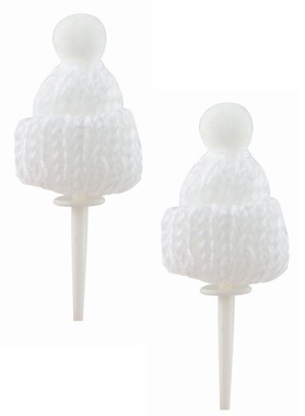 Kötött fehér sapka ? 3 × 4 cm + tű, 2 db/csomag