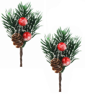 Műanyag gally díszítéssel 5 x 7 x 4 cm + bevágás, 2 db zacskóban