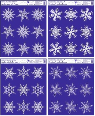 Decorative Window Cling with Glitter Snowflakes 26,5 × 24 cm
