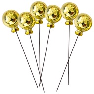 Műanyag golyók dróton 2 cm, 8 db, arany, dobozban