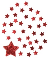 4783 Hvězdičky dřevěn&eacute; červen&eacute; 1 cm, 36 ks-1