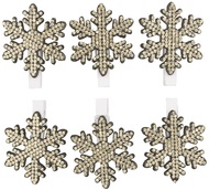 4827 Vločka se zlat&yacute;mi kam&iacute;nky na kol&iacute;čku 4 cm 6 ks-1