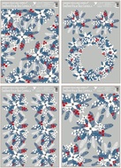 Decorative Window Cling with Glitter Winter Roses 38 × 30 cm