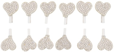 Heart w/Sequins on Peg 2 x 2 x 0,3 cm, 12 pcs