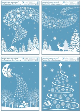 Decorative Window Cling Snowflakes 42 × 30 cm