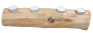 50207 Dřevěn&yacute; sv&iacute;cen pod&eacute;ln&yacute; na čtyři čajov&eacute; sv&iacute;čky cca 30x10cm bez kůry-1