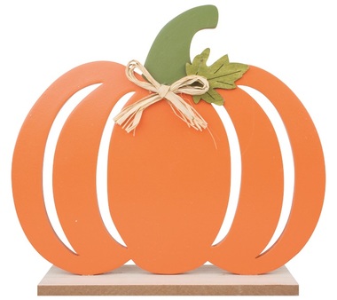 Standing Wooden Pumpkin 22 cm