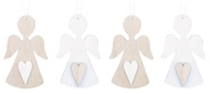  Hanging Wooden Angels 7 cm, 4 pcs