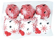 5345 Rolničky 5 cm, 6 ks, b&iacute;l&eacute; a červen&eacute;, s potiskem-1