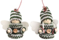 5362 Anděl s knofl&iacute;kem na zavě&scaron;en&iacute; 7,5 cm, zelen&yacute;-1