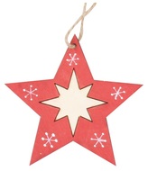 5421 Dřevěn&aacute; hvězda na zavě&scaron;en&iacute; 11 cm, červen&aacute;-1