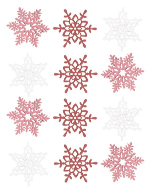 4 cm-es fa díszek, 12 db zacskóban