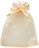 Barackszínű organza táska 7x9 cm