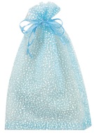 Organza táska világoskék csillámmal 9x12 cm