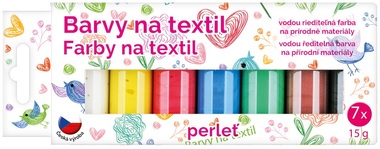 Fabric Colours for Light Coloured Fabric, PEARL set 7 x 15 g + Stencils