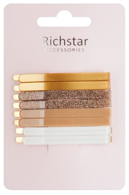 Hair Clips Creme 8 pcs