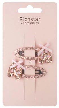 Hair clips – Dance shoes, Glitter, 5.5 × 3 × 0.5 cm, 2 pcs