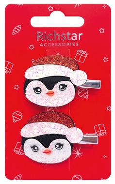 Penguins - hair clips, 4.5 × 3.5 × 0.5 cm, 2 pcs