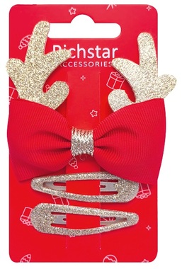 Christmas hair clip, Set, 3 pcs