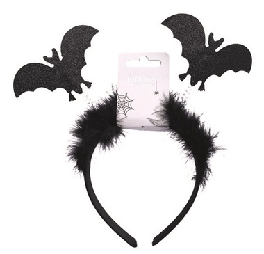 Hairband with bats and feathers, 37 cm circumference