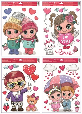 Csillámos ablakfólia Love 30 x 42 cm