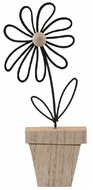 Fém virág 8,5 x 18 x 2 cm talpon