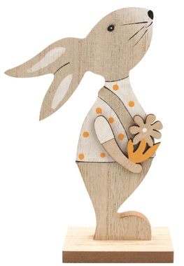 Standing Wooden Rabbit 10 x 16 x 4,5 cm