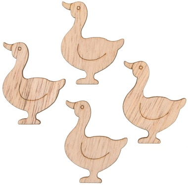 Wooden Goose 3 x 3,5 x 0,3 cm W/Double-Sided Tape 24 pcs
