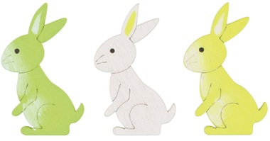 Wooden Rabbit 43 x 4 x 0,3 cm w/Double-sided Sticker 24 pcs