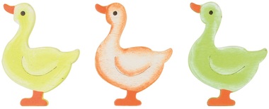 Wooden Goose 3,5 x 4 x 0,3 cm w/Double-sided Sticker 24 pcs