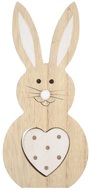 7308 Zaj&iacute;c dřevěn&yacute; na postaven&iacute; se b&iacute;l&yacute;m srdcem 20 cm-1