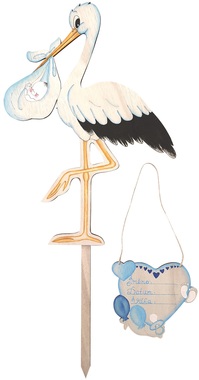 Wooden Stork 46 x 70 x 0,5 cm, Blue