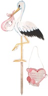 Wooden Stork 46 x 70 x 0,5 cm, Pink