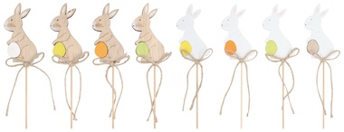 Wooden Rabbit 4 x 7,5 x 0,5 cm + Stick 