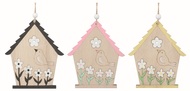 7383 Domek s pt&aacute;kem dřevěn&yacute; 10 x 11,5 x 0,5 cm na zavě&scaron;en&iacute;-1