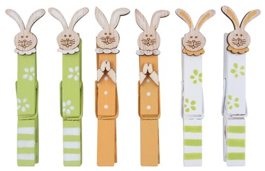 Peg with Rabbit  1,5 x 8,5 x 1 cm, 6 pcs