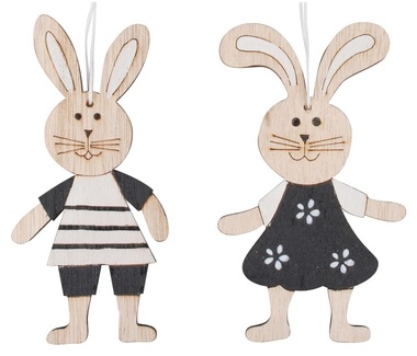 Wooden Rabbit 7 x 12 x 0,5 cm, 2 pcs