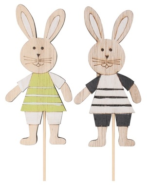 Wooden Rabbit 6 x 11 x 0,5 cm + stick