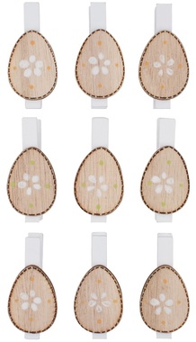Wooden Eggs on Peg 2 x 3 x 0,3 cm cm, 9 ks