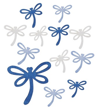 Wooden Dragonflies Mix of Sizes 5-3 x 5-3 x 0,3 cm, 12 pcs