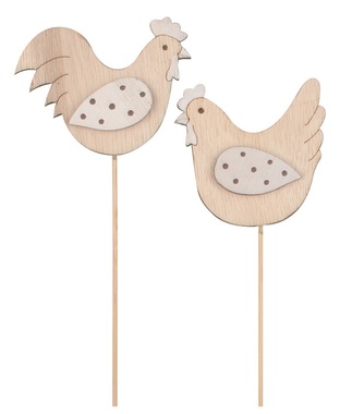 Wooden Hen on stick 7 x 5 x 0,5 cm 